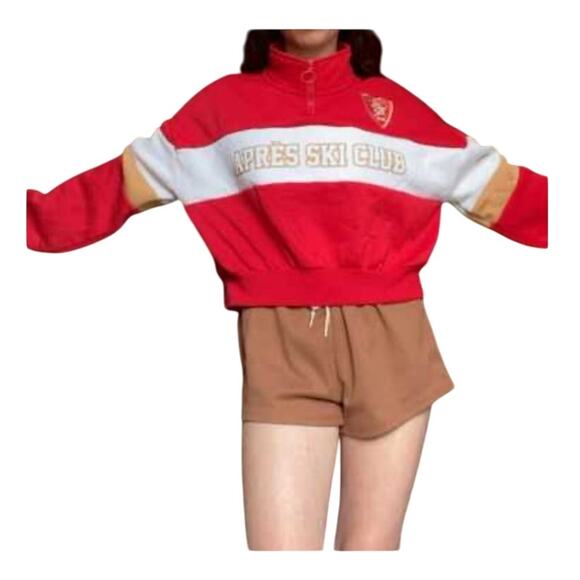 Après-ski Club by Chemistry Cropped 3/4 Zip Mock Neck Sweatshirt NWT - Picture 15 of 15